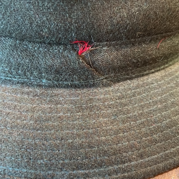 Vintage army green wool fedora hat. Made in USA. Size large - Picture 2 of 7